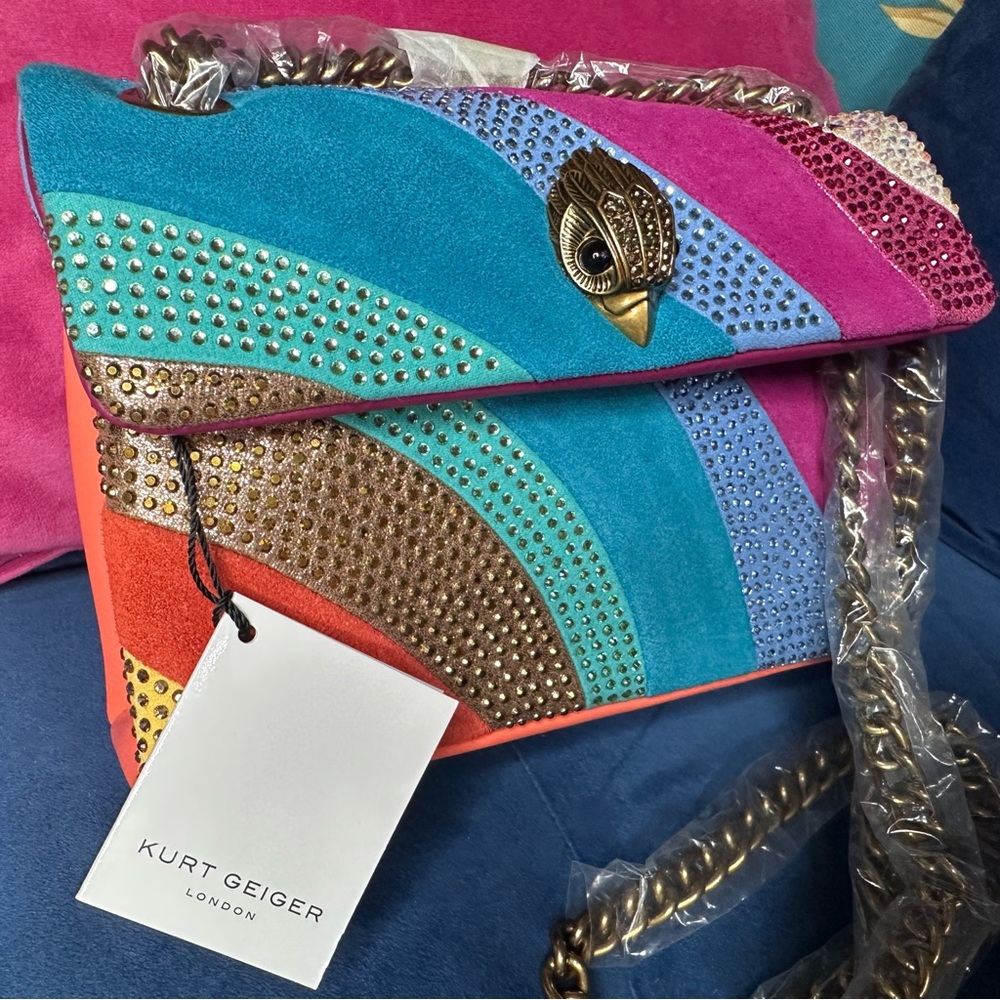 ❌SOLD❌ Kurt Geiger Multicolor Studded Satchel - Picture 4 of 10